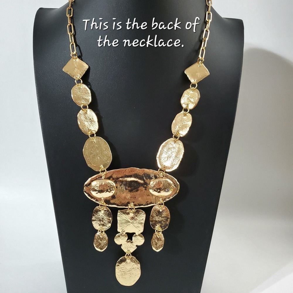 New Statement Necklace Adjustable 24-27" inches Pendant 3.5" in. Cabochons - Picture 2 of 5